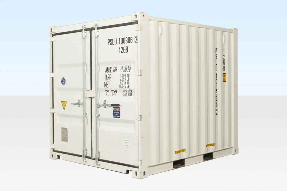 10ft White Shipping Container – New One Trip RAL 9003