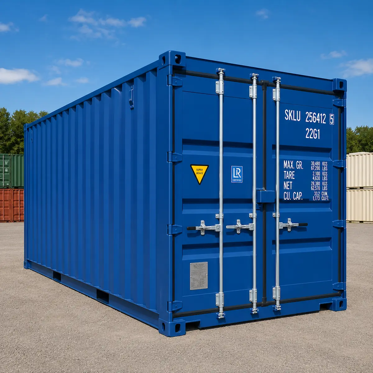 20ft One-Trip Shipping Container — New – Blue