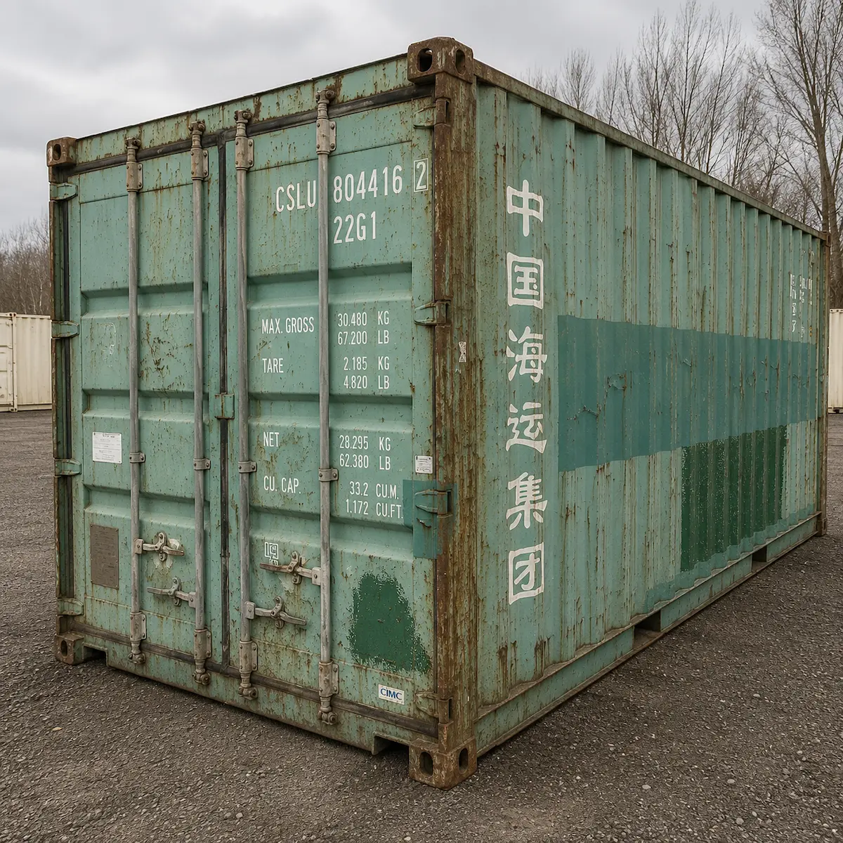 20ft Used As-Is Shipping Container – Green (Stock Ref 2461)