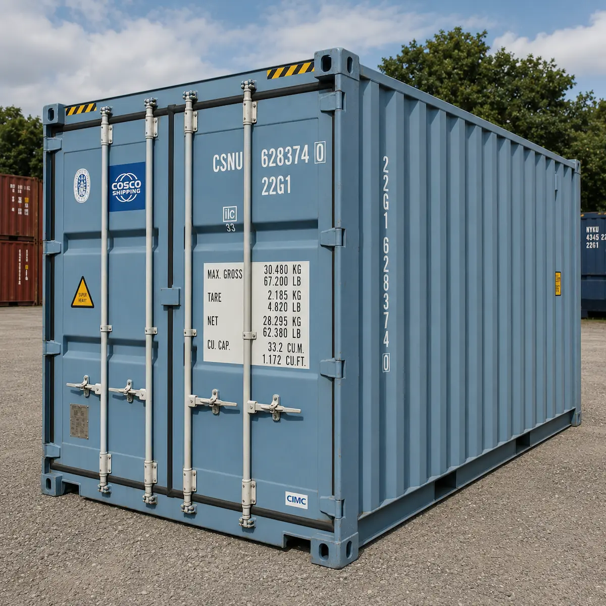 20ft Used Cargo Worthy Shipping Container – Blue
