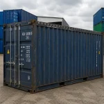 20ft Used Open Top Shipping Container – Tarpaulin Roof – Blue