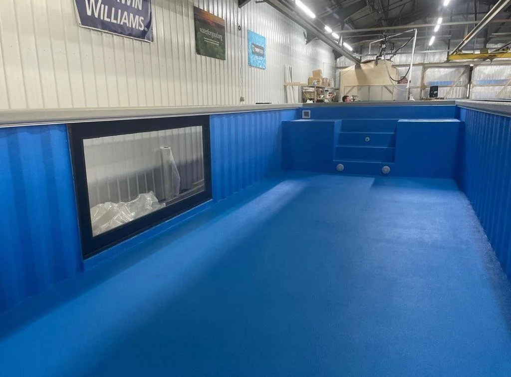 40ft Container Pool – Blue Interior